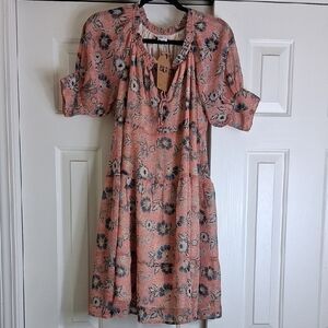 Bila Floral Mini Dress - Pink and Black